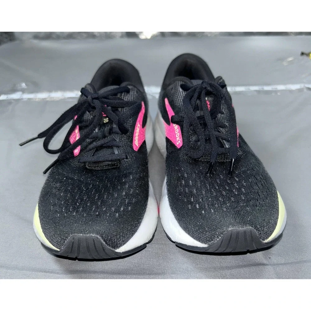 Brooks Ghost 16 Shoes Womens Size 9B Black Pink Running Sneakers 1204071B074